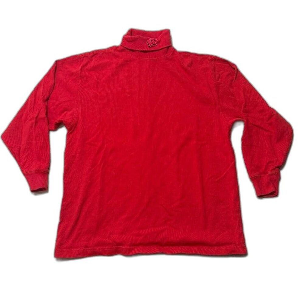 Vintage Wisconsin Badgers Embroidered Turtle Neck Top Red Size M